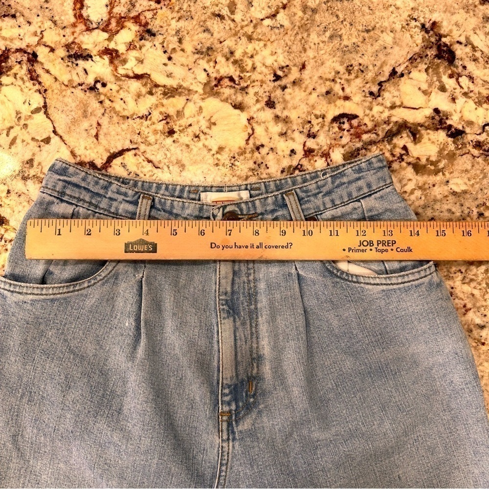Talbots vintage blue distressed jeans high rise pleated front light denim size 6 - Picture 10 of 11